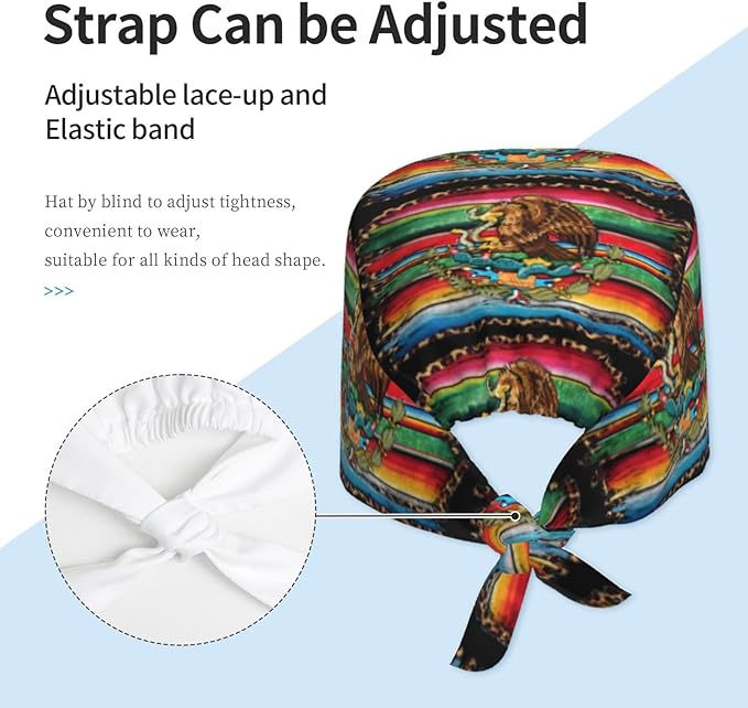 Adult Working Cap Adjustable Cleaning Work Sweatband Scrub Hat Tie Back Hats Headwear Bouffant Hat Head Headgear