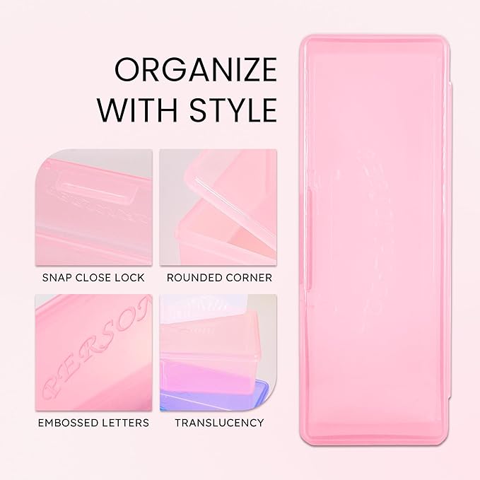 Beauticom Personal Box Storage Case for Professional Manicurist Nails Pedicure (Large Size) (4 Pieces, PINK)