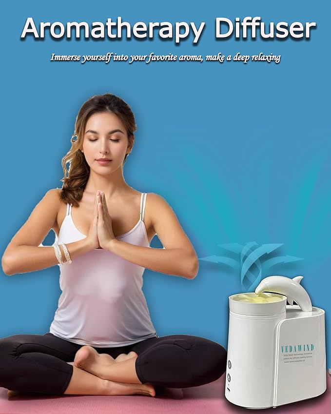 Essential Oil Diffuser | HDPE Tech Dry-Fan Aroma Diffusion for Home Bedroom, Bathroom, Scent Aromatherapy Machine, No Spray Mist, No Clogs, No Heat, Scent Waterless Air Diffuser