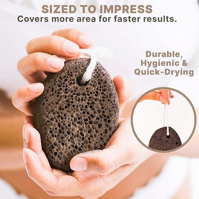 Beauty by Earth Pumice Stone for Feet - Natural Lava Stone Foot Exfoliator, Callus Remover, Foot Scrubber, Cracked Heels Solution, Strong & Durable Design for Smooth & Soft Feet