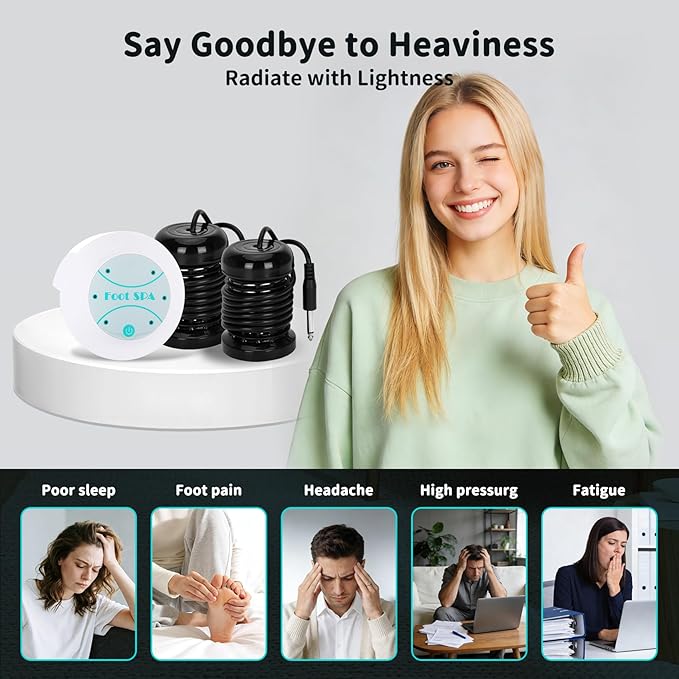 Ionic Foot Bath Detox Machine(No Basin), Foot Detox Machine to Remove Toxins, Portable Home Foot Spa, 2 Ion Arrays for Detox & Relaxation, Easy Clean, Perfect for Family/Gift/Self-Care