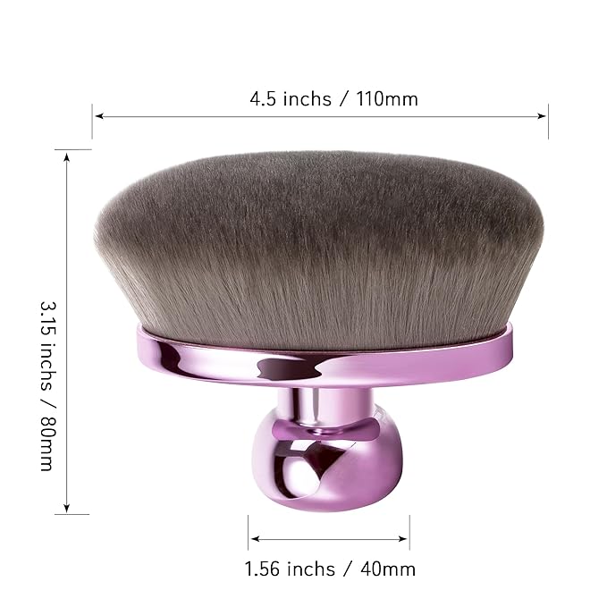 Extra Large Body Makeup Brush For Self Tanner, Leg Makeup &Bronzer Blend,116mm Oval-headed Kabuki Brush More Even Application, Sunscreen Face&Back Makeup Brush, with Cosmetic Bag.Patent Pending