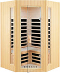 Far Infrared Sauna, 2-3 Person infrared sauna for home, Indoor Home Sauna Canadian Hemlock Wooden Sauna Dry Sauna with 7 Low EMF Heating Panels, Bluetooth Speakers, LED Reading Lights, 1670W