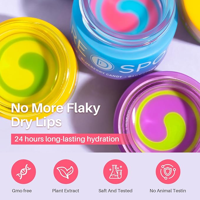 SPODARE Grape Lip Mask, Hydrating Overnight Lip Sleeping Mask, Lip Moisturizer for Dry Cracked Lips Care, Dual-Color Lips Balm for Nourishing and Softening Lips, Minimizes Fine Lines - 12g