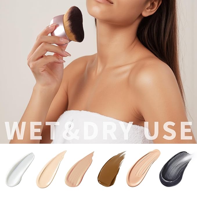Extra Large Makeup Brush & Self Tanning Brush For Self Tanner，For Foundation，Arms And Legs makeup&Bronzer Blend, Body Makeup,Face&Back Makeup - Easy Use, Wet/Dry Use (Rose Gold)
