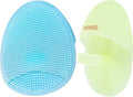 INNERNEED Soft Silicone Facial Cleansing Brush Manual Face Scrubber Exfoliating Massage Scrub Acne Blackheads Remove Handheld Pads for Sensitive, Delicate, Dry Skin (Pack of 2)