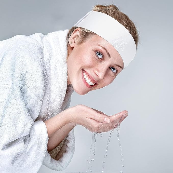 Disposable Facial Spa Headbands Elastic Hair Wrap with Closure Box of 50