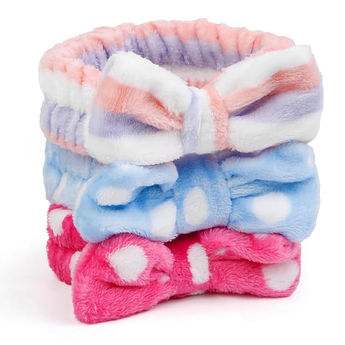 Huachi Headbands for Washing Face Spa Headbands for Women Bulk: Cute Skincare Makeup Headband, Facial Face Wash Head Bands 8Pack Easter Basket Stuffers for Teen Girls