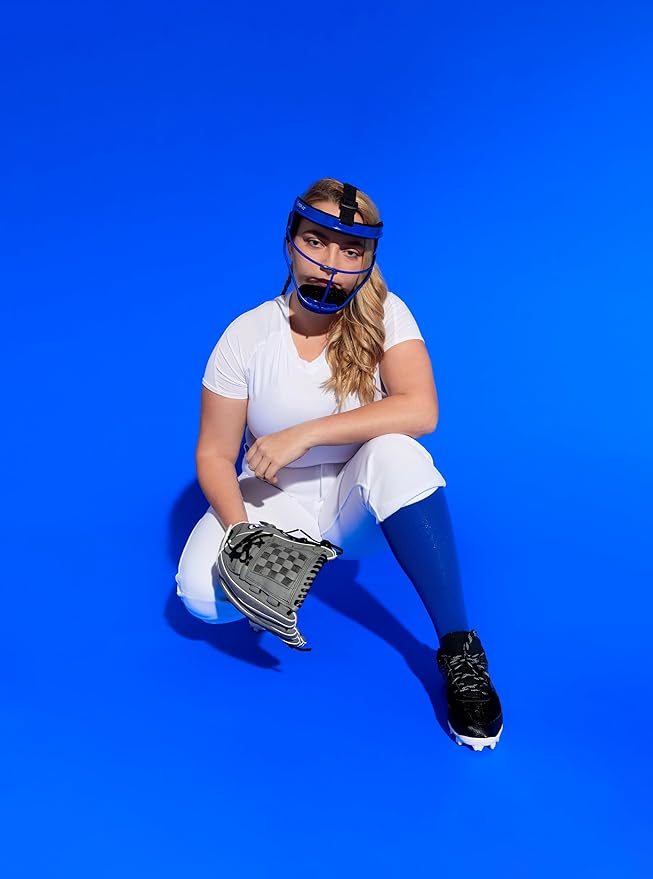 RIP-IT Original Defense Softball Face Mask, Lightweight, Protective Fielder's Softball Face Shield with Ponytail Strap & Soft Foam Padding