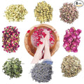 Ouliget Dried Flowers Pedicure Foot Soak Kit,8 Bags Set for Dry Tired Feet,Including Rose Buds,Lavender,Jasmine,Chrysanthemum,Lemongrass,Mint, Peony,Peach Blossom (8 Bags, Dried Flowers)