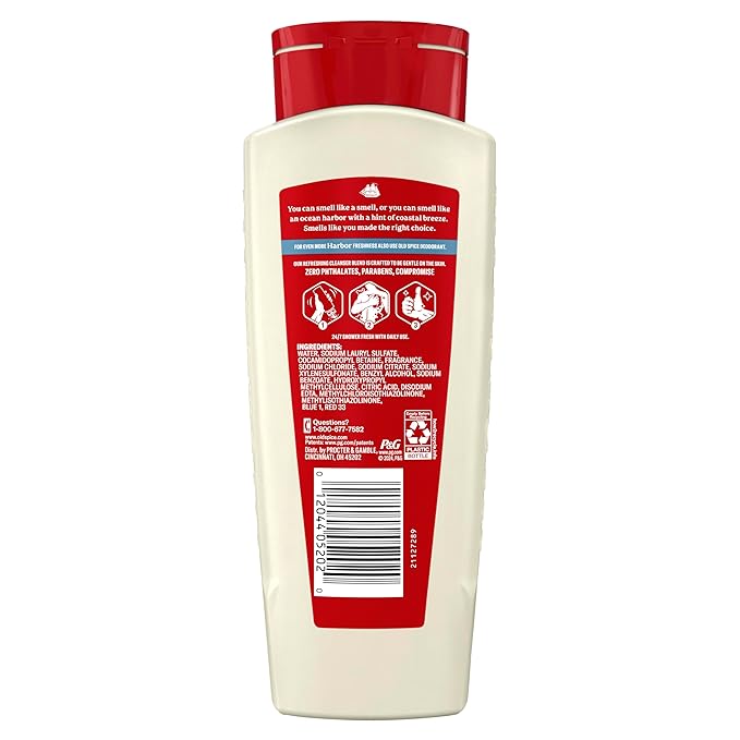 Old Spice Cleansing Body Wash for Men, 24/7 Shower Fresh with Lasting Scent, Cleanse & Refresh, Gentle on Skin, Vitamin B3, Harbor with Coastal Breeze + Driftwood Scent, 18 oz (Pack of 4)