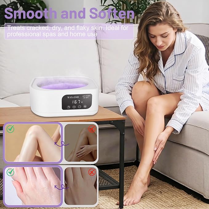 Yofuly Paraffin Wax Machine for Hand and Feet, 3500ml Home Paraffin Wax Bath with Auto-Timer for Arthritis, Professional Nail Salon Paraffin Wax Warmer Nourishing and Moisturizing Kit, White