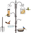YINGYM Bird Feeding Station Kit, 87 Inches Bird Feeder Pole for Outside, Premium Feeder Stand Hanging Kit with Water Bowl, Mesh Tray and Metal Suet for Attracting Wild Birds