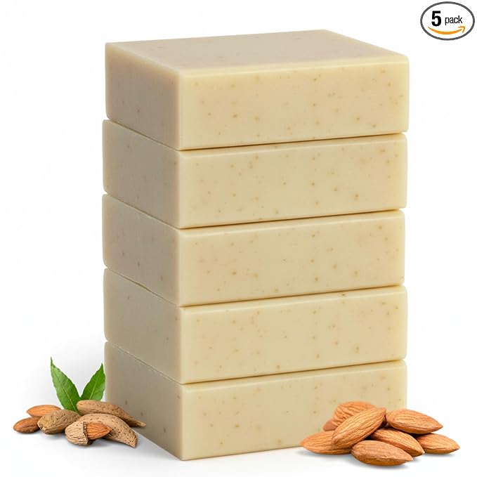 Simple Scents Australia Almond Scented Natural Soap Bars (5 Bars), 3.5oz Moisturizing French Triple Milled Soap Bars Enriched with Shea Butter - Pure Plant Oil Bath & Body