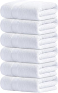 Infinitee Xclusives White Hand Towels for Bathroom - Set of 6 (16x28 inches) 600 GSM, 100% Cotton Ultra Soft, Quick Drying, Hotel Quality Hand Towel Set (Brilliant White, Hand Towels)