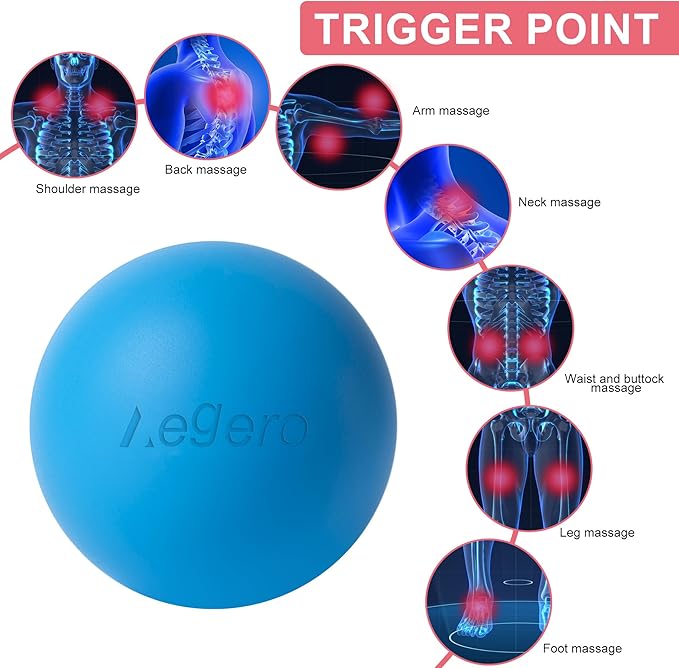 Massage Lacrosse Balls for Myofascial Release,Yoga Deep Tissue Massage,Trigger Point Therapy and Foot Plantar Fasciitis,Muscle Soreness Massager Ball (2Pack, Rose Red and Purple)