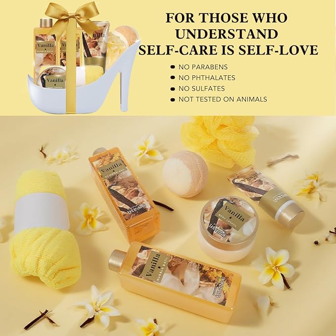 Spa Luxetique Gifts for Women High Heel Gift for Women 8pcs Spa Gift for Womens Warm Vanilla Comfort Birthday Gift for Womens Mom Grandma Sister Friend Mothers Day Gifts for Mom