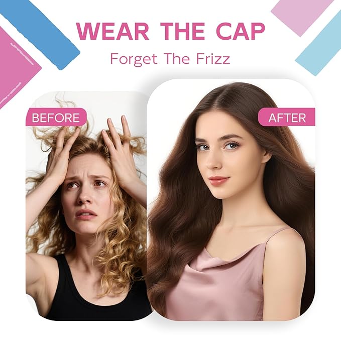 Years calm Waterproof Shower Cap for Women - Double-Layer Reusable Bath Cap with Elastic Band for Long/Short/Curly/Braids Hair, Washable & Travel-Friendly, Fit for Shower, Spa (Lattice Shower Cap)
