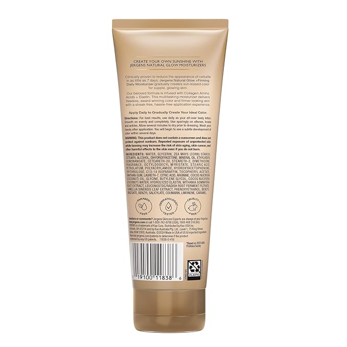 Jergens Natural Glow + Firming Daily Moisturizer Medium to Tan Skin Tones 7.5oz