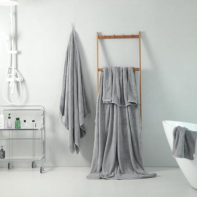 2 Piece Hand Towels Set Set 16x31 Inches,Soft Bath Sheet Towels Highly Absorbent Quick Dry Towels Set for Bathroom Hotel Spa Gray