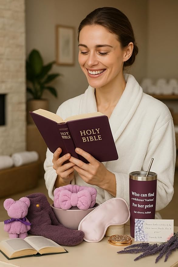 Christian Spa Gift Set for Women, Self Care Box with Biblical Encouragement word of God, Perfect for Birthday, Mother's Day, Christmas