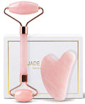 huefull Face Massager Rose Quartz Face Roller & Gua Sha Facial Tool Set, Muscle Tension Relief, Skin Care Gifts for Woman/Men, Skin Care Gifts