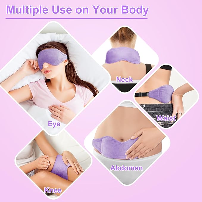 BeHoomi Heated Eye Mask Warm Compress for Eyes, Weighted Eye Mask for Sleeping, Microwave Hot Compress for Eyes Relaxation, Reusable Sleep Mask for Home, Office, Stocking Stuffers (Rosemary)