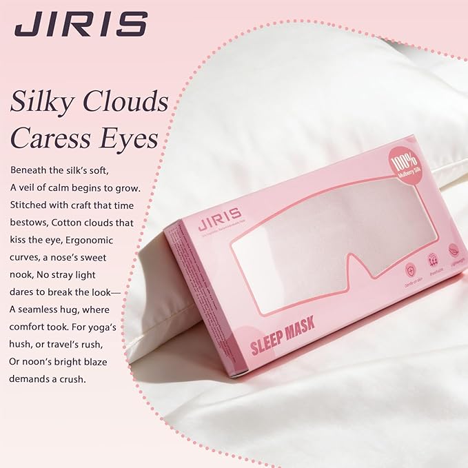 Silk Sleep Eye Mask for Side Sleeper Men Women, Eye Mask Sleeping 100% 22 Momme Pure Mulberry Silk for Night Sleep, Travel, Face-Hugging Padded Eye Cover for Sleeping with Adjustable Band-Pink