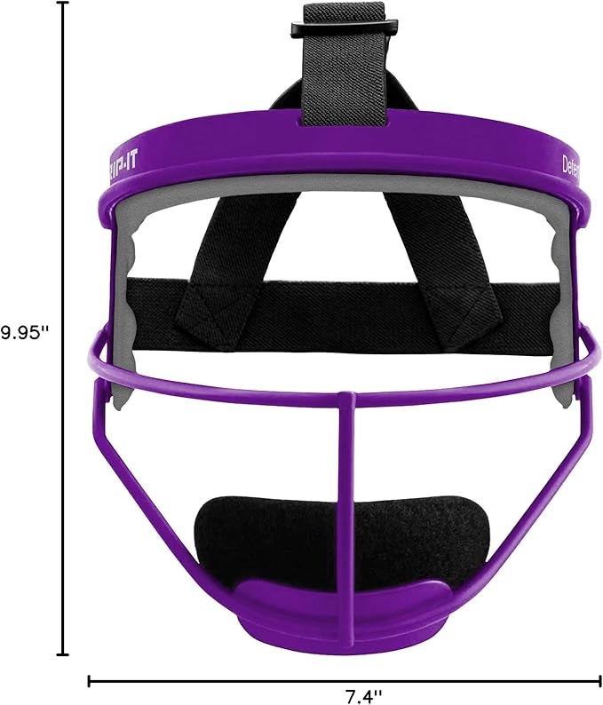 RIP-IT Original Defense Softball Face Mask, Lightweight, Protective Fielder's Softball Face Shield with Ponytail Strap & Soft Foam Padding