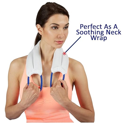 Bed Buddy Hot and Cold Neck Wrap, White - Microwavable Heating Pad & Cold Pack for Neck, Sore Muscles - Moist Heat Therapy Wrap
