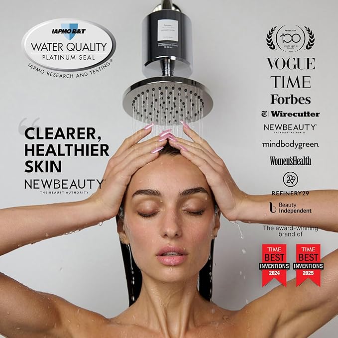 Filterbaby All-Metal Shower Filter Pro - IAPMO Certified to NSF 177 Standard, Doctor Developed, Reduces up to 99% Chlorine/Chloramine/Lead/Certain Heavy Metals,Great Water Pressure,Long Lasting,Chrome