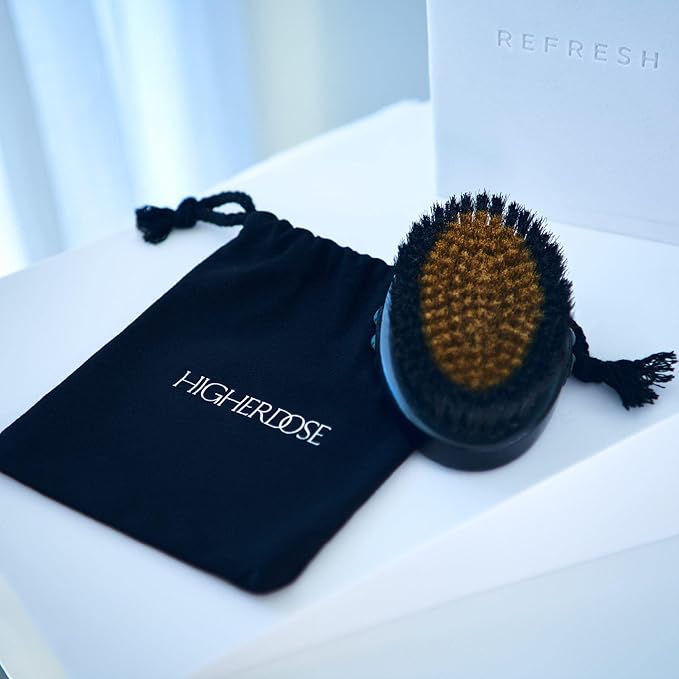 HigherDOSE Copper Dry Brushing Body Brush - Ion-Charged Dry Brush & Lymphatic Drainage Massager to Promote Circulation and Exfoliate for Glowing Skin - Everyday Antimicrobial Body Scrubber