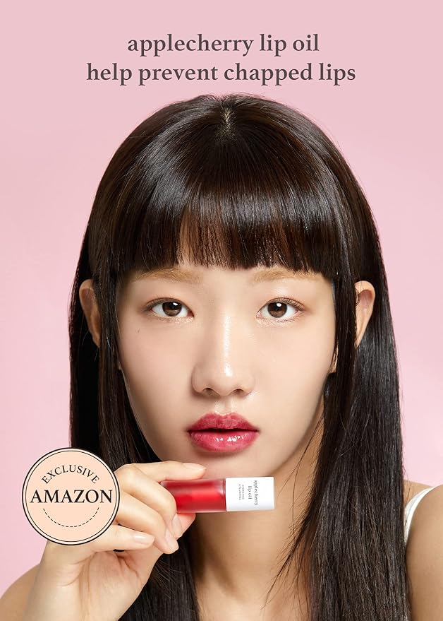 NOONI Vegan Appleseed Lip Oil Set - Appleberry & Applecherry & Appleplum | Long-Lasting, Moisturizing, Plumping, Revitalizing for Dry Lips, Waterproof, No Peel Off, 0.12 FL Oz x 3ea