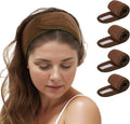 TopTie 4PCS Spa Facial Headband Skincare Makeup Head Wrap Adjustable Terry Cloth Head Band for Washing Face