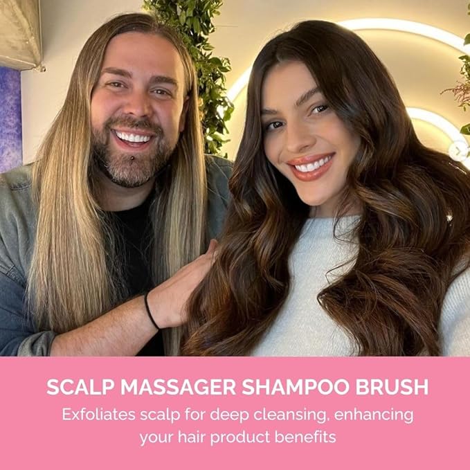 FUL Scalp Massager with Super Soft Silicone Brush for Hair Growth and Exfoliating Scalp, Ideal Scalp Massager Hair Growth Tool and Scalp Brush for Stimulating Hair and Cleansing (Pink)