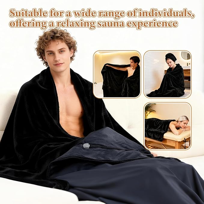 JZHLLA 70" x 30" Sauna Blanket Insert Towel, Reusable for Infrared Sauna Blankets, Quick-Dry Warm, Soft Absorbent Towel Cover for Home Spa, Gym, Pool and Portable Sauna Accessories