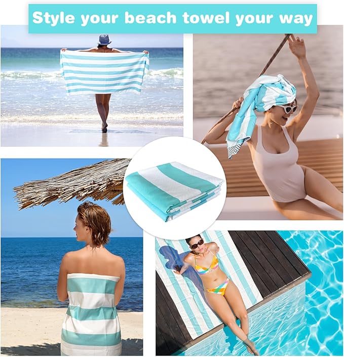 PY SUPER MODE 2 Pack Beach Towel - 75 x 35 inches Quick Dry Microfiber Beach Towels Oversized, Lightweight Soft and Absorbent Bath Towel Suitable for Swimming Pool Camping for Kids & Adults