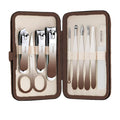 Manicure Set, 10 pcs High-Carbon Steel Nail Clippers Set, Portable Mini Manicure and Pedicure Kit, Travel Grooming Nail Kit with Leather Bag for Men and Women