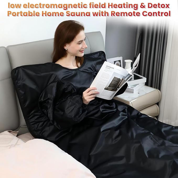 Lcoco&Dream Portable Sauna Blanket, Dual Sided Temperature Control，Relaxation and Detox Washable & Foldable with Carrying Bag and Remote Control, 90-180℉, 30-90 Minutes Timer, (6 x 3) FT