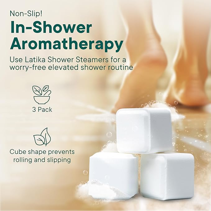 Latika Stress Relief Steamer - Aromatherapy with Pink Grapefruit, Peppermint, Lemongrass and Rosemary - Calming and Relaxing for Anxiety Relief, Spa Aromatherapy Hot Tub - Must-Haves for Women and Men