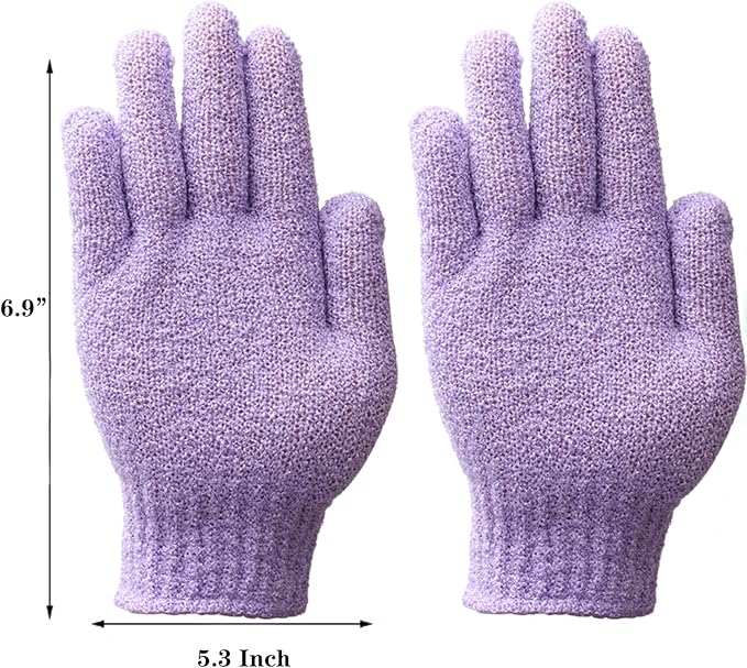 IBLUE Shower Gloves,Double Sided Exfoliating Bath Body Scrub Gloves For Women & Men Deep Clean Skin Spa Bathing,#P207