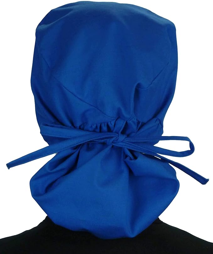 Sparkling EARTH Big Hair Ponytail Classic Surgical Style Scrub Working Cap - Made in The USA!!!