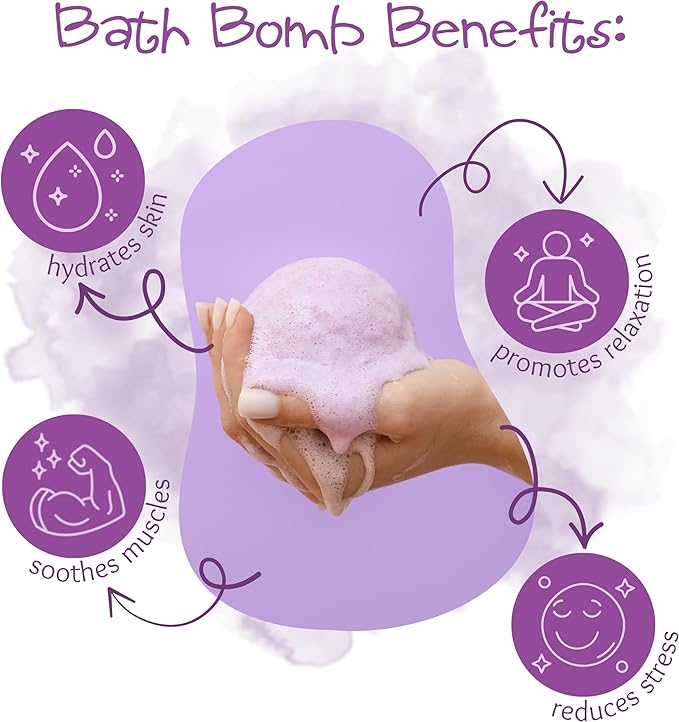 The Soap Lady Seasonal Bath Bombs - Berry Peppermint, Blackberry Lemon, Grapefruit Orange & Rose Lavender - 4 Pack