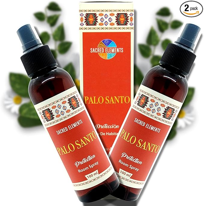 Palo Santo Spray for Empath Protection - (Pack of 2, 6.8 Oz) 100% Organic, Crystal Quartz Charged Rituals Spray | Getting Rid of Negative Energy Room Spray, Sweet Woodsy Aroma