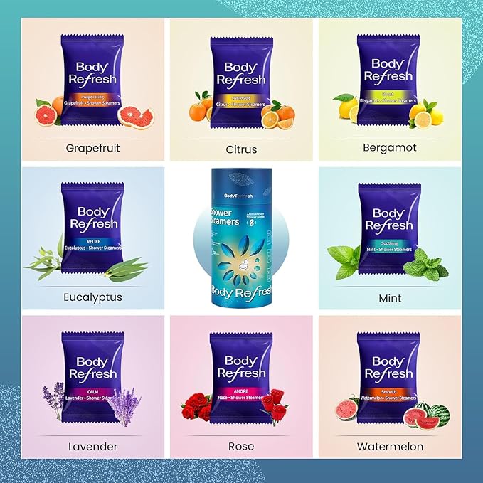 BodyRefresh Shower Steamers Aromatherapy 8 Pack - Birthday Gifts for Men Him,Mothers Day Gifts for Mom Wife,Shower Bombs with Natural Esseential Oils for Home Spa Relaxation,Stress Relief Self Care