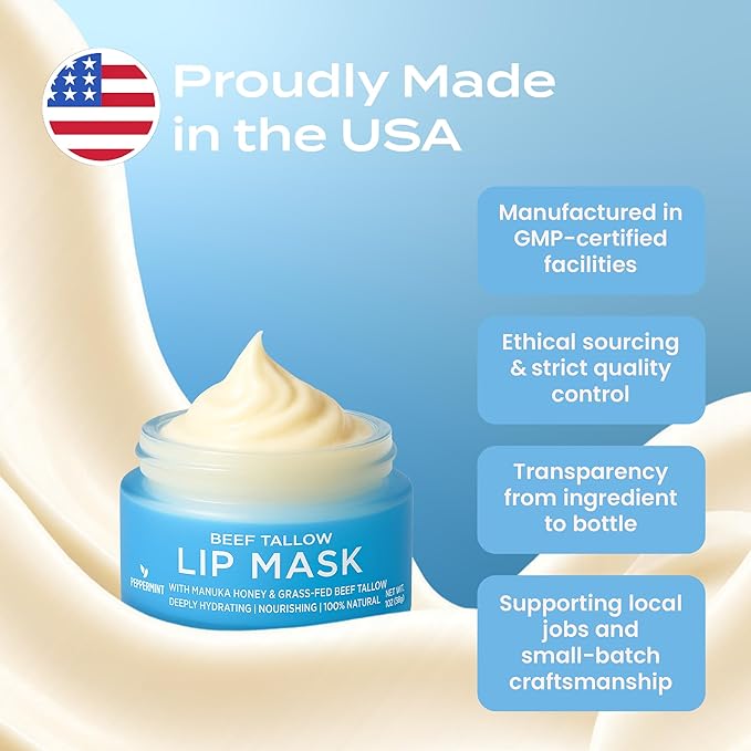 Body Restore Collagen Lip Mask – Mothers Day Gifts for Mom, Hydrating Lip Treatment, Birthday Gifts for Women, Self Care Spa Gifts – Peppermint