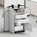 4ever2buy Salon Station for Hair Stylist, White Beauty Barber Station, Salon Trolley Cart with Wheels, Mobile Organizer for Salon, Spa, Barbershop, Nail & Beauty Tools, White