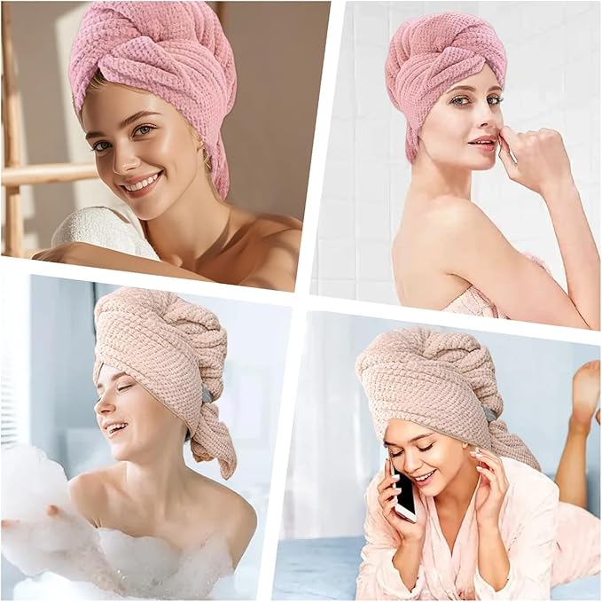 2 PCS Extra Large Hair Towel Wrap for Women Long Hair, 40 * 20" Microfiber Towels for Anti-frizz & Absorbent Quick Dry