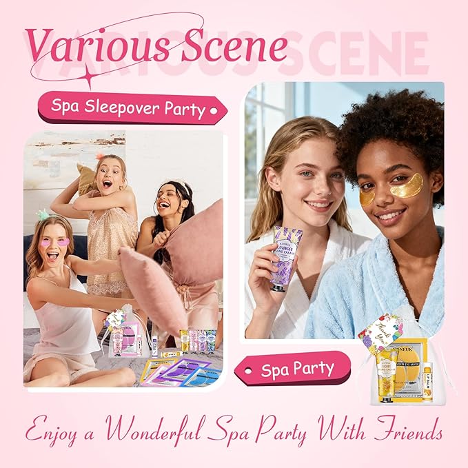 84 Pcs Bulk Gifts for Women,Teengirls, Under Eye Patches, Hand Creams Bulk & Lip Balms Bulk, Spa Party Supplies, Party Favors for Bridal Wedding, Sleepover Party, Thank You Gifts for Mom, Teacher Gift