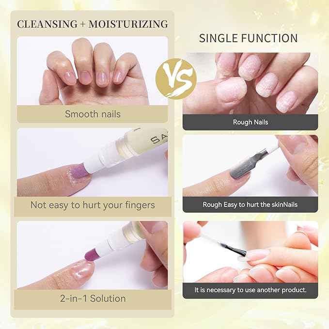 Ceramic Cuticle Pusher & Oil Pen, 2ml Rose/Lavender/Fragrance Free Scented Nail Care Pen, Gentle Cuticle Remover for Dry & Damaged Nails, Moisturize Strengthen Brighten (Beige)